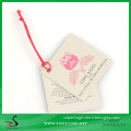 Sinicline Matte lamination White Card Hang Tag with Red Elastic String for Woman Clothing